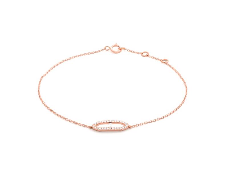 18KT ROSE GOLD BRACELET WITH DIAMONDS FACET B1580001GPN70